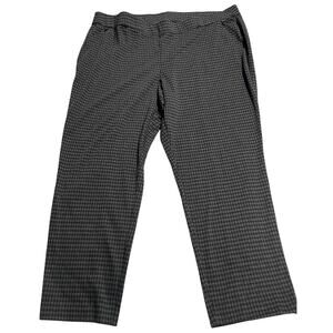 Lane Bryant Pull On Dress Pants Houndstooth Womens Plus Size 26 28 Gray Stretch